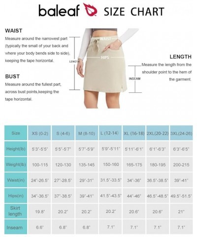 Women's Skorts Skirts 20" Knee Length Cotton Casual High Waist Drawstring Modest Golf Skort with Pocket Khaki $23.93 Skorts