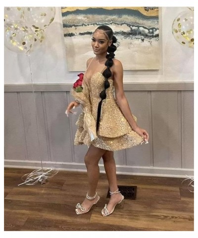 Sequin Short Homecoming Dress for Teens 2023 Sparkly Prom Dress Sweet 16 Photo Shoot Cocktail Gowns RO058 Gold $19.14 Dresses