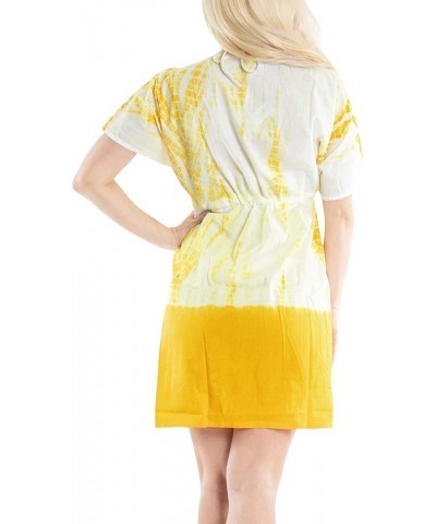 Women's Plus Size Boho Swimsuit Cover ups Tops Tie Dye, Yellow $8.59 Swimsuits