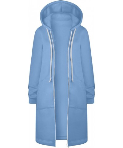 Hoodies for Women Casual Full Zip Up Hoodie Comfortable Womens 2023 Long Hoodies Fashion Sweatshirt with Pockets 02sky Blue $...