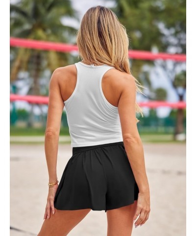 Womens 2 in 1 Running Athletic Workout Trendy Shorts Summer Casual High Waisted Yoga Tennis Skirts $11.99 Activewear