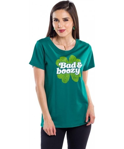 St Patrick's Day T-Shirts for Women - Colorful St. Paddy's Ladies Tee with Game Changing Designs Bad & Boozy (Green) $10.37 T...