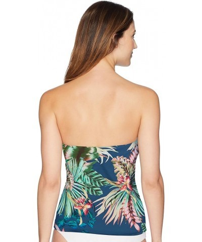 Women's Bandeau Tankini Swimsuit Top Blue Moon//Tropical Rain $19.61 Swimsuits