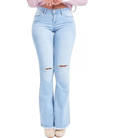 Womens 1-Button Low-Rise Fray Hem Flare L933 $25.91 Jeans