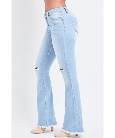 Womens 1-Button Low-Rise Fray Hem Flare L933 $25.91 Jeans