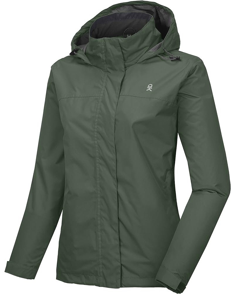 Women's Waterproof Rain Jacket Lightweight Outdoor Windbreaker Rain Coat Shell for Hiking, Travel A9.military Olive $31.50 Ja...