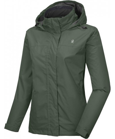 Women's Waterproof Rain Jacket Lightweight Outdoor Windbreaker Rain Coat Shell for Hiking, Travel A9.military Olive $31.50 Ja...