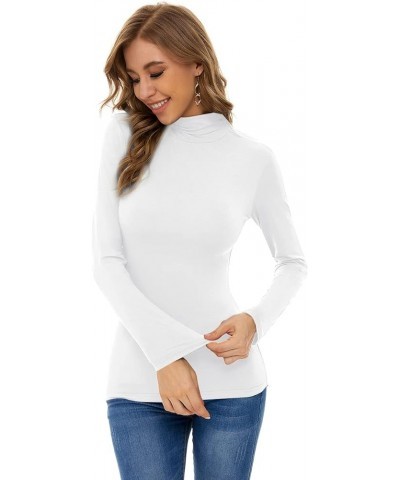 Turtleneck Long Sleeve Active Shirts Base Layer White $10.12 Underwear