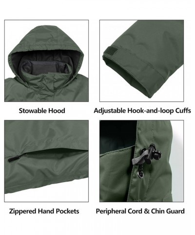 Women's Waterproof Rain Jacket Lightweight Outdoor Windbreaker Rain Coat Shell for Hiking, Travel A9.military Olive $31.50 Ja...