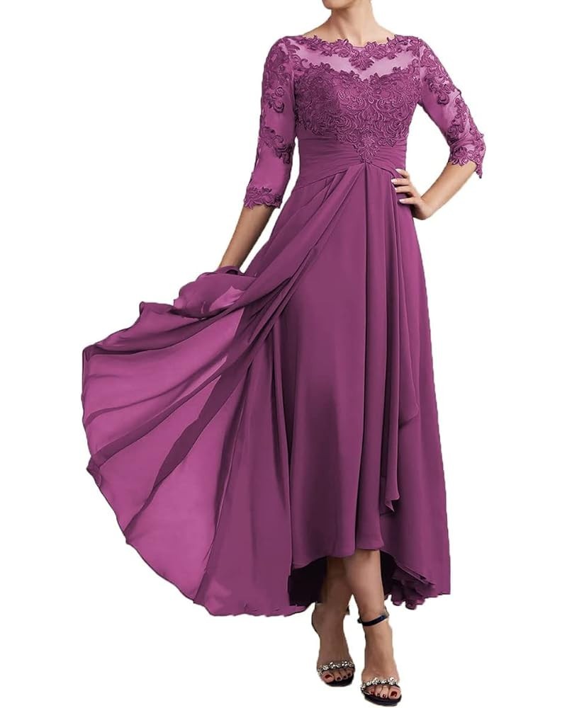 Mother of The Bride Dress Scoop Neck Chiffon Wedding Guest Formal Evening Gowns Party Dress Orchid $22.79 Dresses