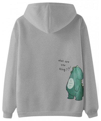 Couple Hoodie Lover Dinosaur Matching Couple Sweatshirt Valentine's Day Gift for Him & Her King Queen (f-White, S) Small A-gr...