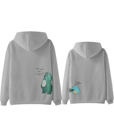 Couple Hoodie Lover Dinosaur Matching Couple Sweatshirt Valentine's Day Gift for Him & Her King Queen (f-White, S) Small A-gr...