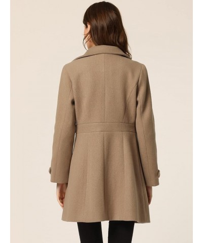 Women's Winter Classic Outwear Overcoat with Pockets Single Breasted Pea Coat Brown $35.26 Coats