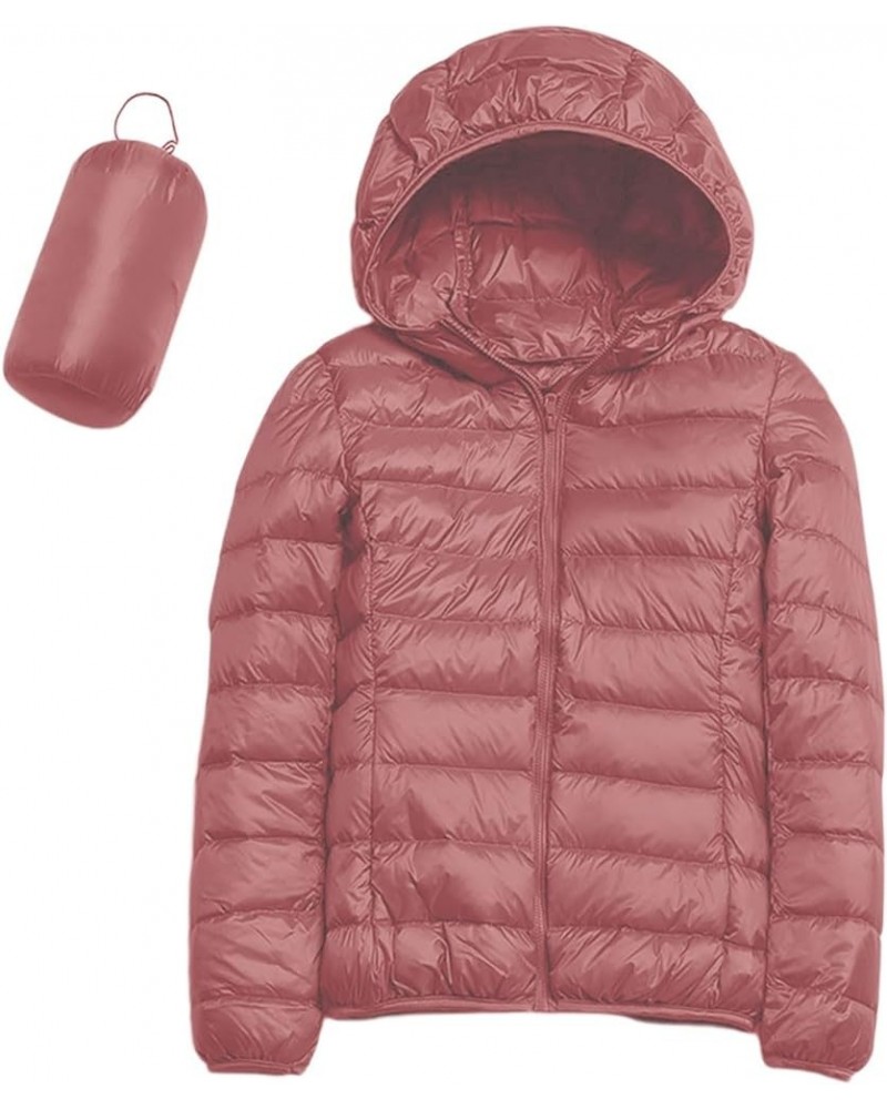 Women's Down Jacket Warm Packable Lightweight Jacket Hooded Windproof Winter Coat Hooded Warm Outerwear Winter Y1-watermelon ...