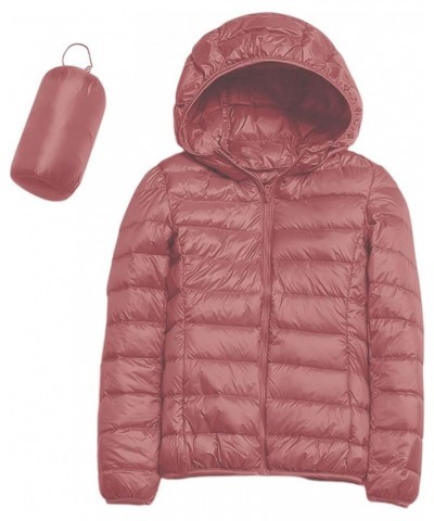 Women's Down Jacket Warm Packable Lightweight Jacket Hooded Windproof Winter Coat Hooded Warm Outerwear Winter Y1-watermelon ...