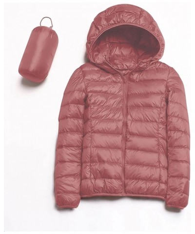 Women's Down Jacket Warm Packable Lightweight Jacket Hooded Windproof Winter Coat Hooded Warm Outerwear Winter Y1-watermelon ...