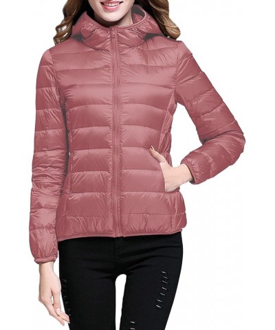 Women's Down Jacket Warm Packable Lightweight Jacket Hooded Windproof Winter Coat Hooded Warm Outerwear Winter Y1-watermelon ...