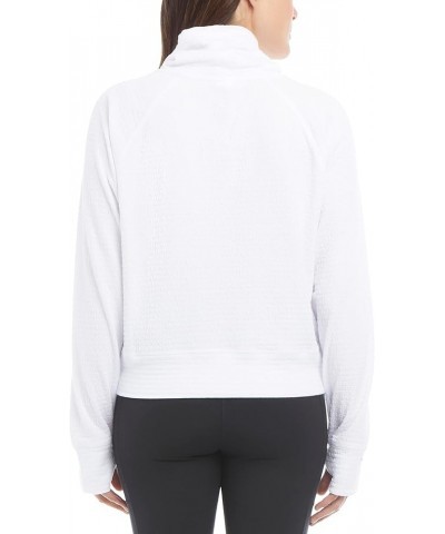 Women's Funnel Neck Textured Pullover Top Bright White $17.50 Sweaters