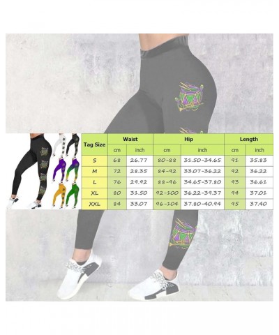 Mardi Gras Leggings for Women Color Block Graphy High Waisted Stretchy Carnival Printed Festival Party Yoga Pants Leggings Pu...