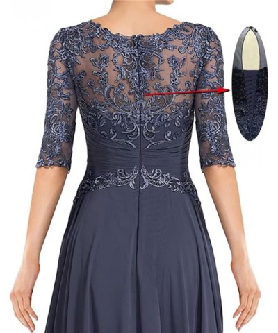 3/4 Sleeve Mother of The Bride Dresses for Wedding Lace Applique Chiffon Formal Dresses for Women Peacock $39.04 Dresses