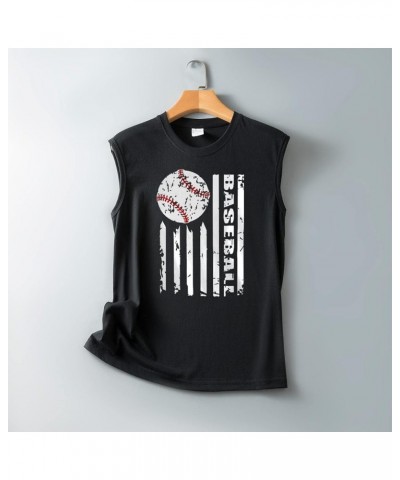 Baseball Mom Shirts Sleeveless Tank Top for Women Mother's Day Funny Tops Crewneck Summer Casual 2023 Graphic Tees 09 Black $...