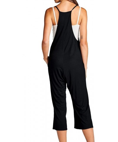 Loose Fit Jumpsuits for Women Casual Capri Jumpsuit Jumpers Rompers Sleeveless with Pockets Maternity Clothes Black $24.29 Ju...