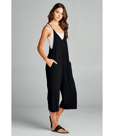 Loose Fit Jumpsuits for Women Casual Capri Jumpsuit Jumpers Rompers Sleeveless with Pockets Maternity Clothes Black $24.29 Ju...