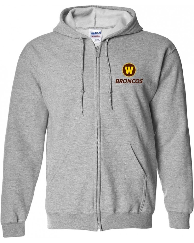 NCAA Primary Logo, Team Color Full Zip Hoodie, College, University Western Michigan Broncos Sport Grey $31.89 Hoodies & Sweat...