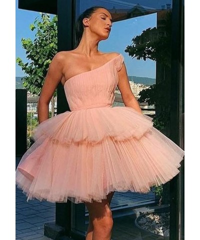 Women's Short Tiered Homecoming Dresses for Teens One Shoulder Tulle Prom Formal Cocktail Dress Sage Green $30.24 Dresses