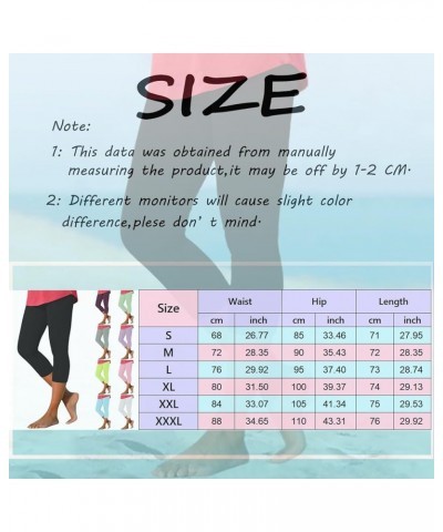 Capri Leggings for Women with Pockets, Womens Soft High Waisted TummyControl Workout Solid Non See Through Yoga Pants Purple ...