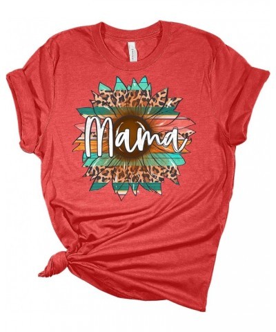 Mama Serape Sunflower Graphic Shirt Women's Bella Mom Gift T-Shirt Blue $12.02 T-Shirts