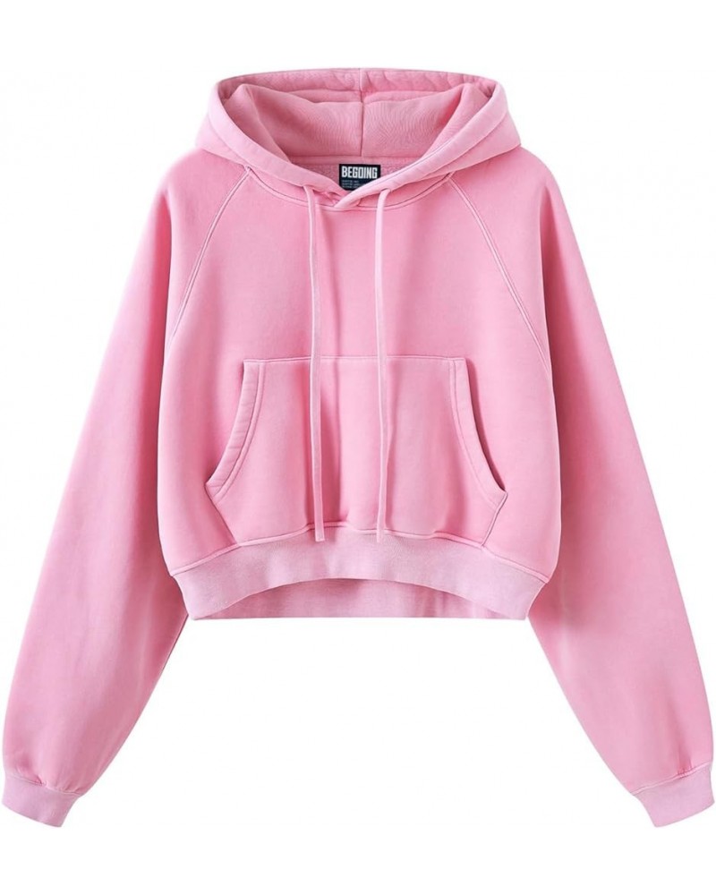 Women's Washed Sweatshirt Casual Fall Pullover Y2K Hoodies Long Sleeve Loose Hoodie with Kangaroo Pocket Pink $19.20 Hoodies ...