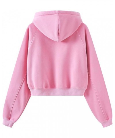 Women's Washed Sweatshirt Casual Fall Pullover Y2K Hoodies Long Sleeve Loose Hoodie with Kangaroo Pocket Pink $19.20 Hoodies ...