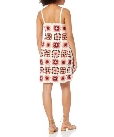 Women's Crochet Square Mini Dress Pink Granny Square $44.13 Dresses