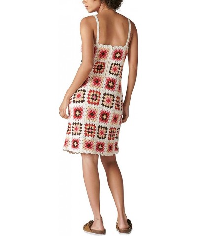 Women's Crochet Square Mini Dress Pink Granny Square $44.13 Dresses