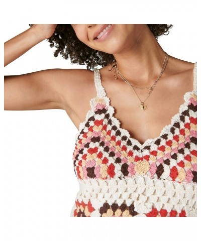 Women's Crochet Square Mini Dress Pink Granny Square $44.13 Dresses