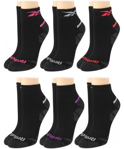 Women's Comfort Cushioned Athletic Quarter Cut Socks (6 Pack) Black Alt $12.49 Activewear