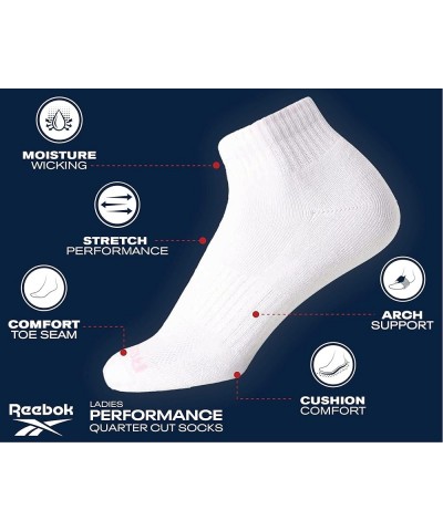 Women's Comfort Cushioned Athletic Quarter Cut Socks (6 Pack) Black Alt $12.49 Activewear