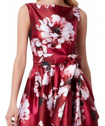 Womens Floral Print Hi-Low Evening Dress Wine Floral $44.99 Dresses