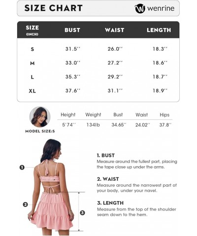 Women's Summer Beach Mini Dress Adjustable Spaghetti Straps Sexy Backless Tiered Sleeveless Boho Dresses Black $22.43 Dresses