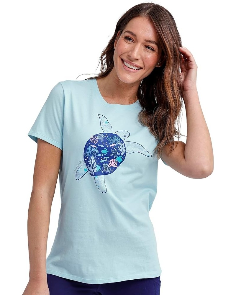 Women's Cotton Short Sleeve Crewneck Graphic T-Shirt (Extended Size Range) Turtle Dream $8.20 T-Shirts