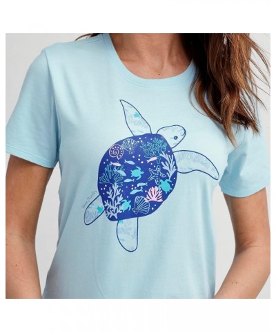 Women's Cotton Short Sleeve Crewneck Graphic T-Shirt (Extended Size Range) Turtle Dream $8.20 T-Shirts