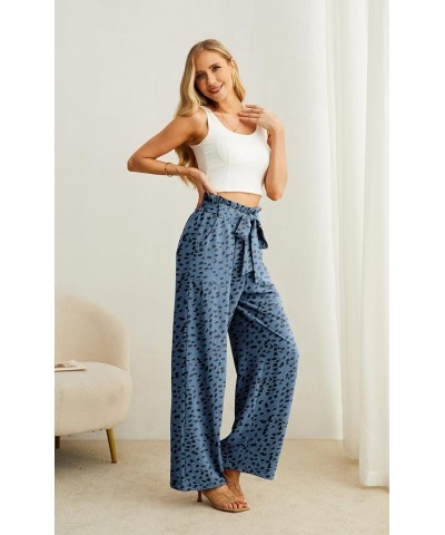 Women's Wide Leg Pants with Pockets High Waist Adjustable Knot Loose Casual Trousers Business Work Casual Pants 19 Fp Ld Deni...