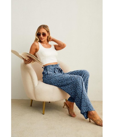 Women's Wide Leg Pants with Pockets High Waist Adjustable Knot Loose Casual Trousers Business Work Casual Pants 19 Fp Ld Deni...