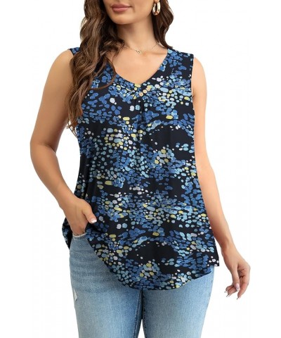 Women's Plus Size Tank Tops Loose Fit Summer V Neck Shirts Sleeveless Blouses M-3XL Color 318 $14.49 Tanks