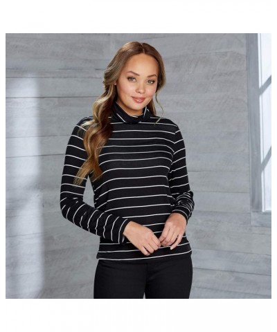 womens Long Sleeve Black and White $21.20 Tops