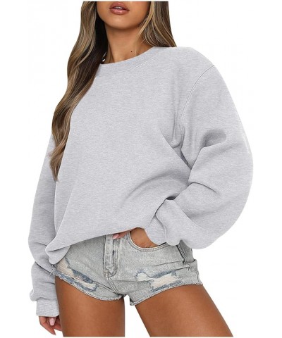 Oversized Sweatshirts For Women Casual Loose Teen Girls y2k Clothes Long Sleeve Crewneck Fleece Fall Pullover Tops G02-gray $...