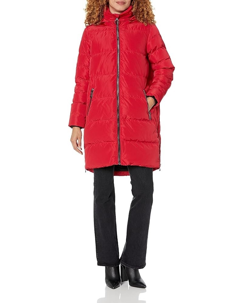 Women's Knit Cuff Hooded Jacket Red $36.03 Jackets