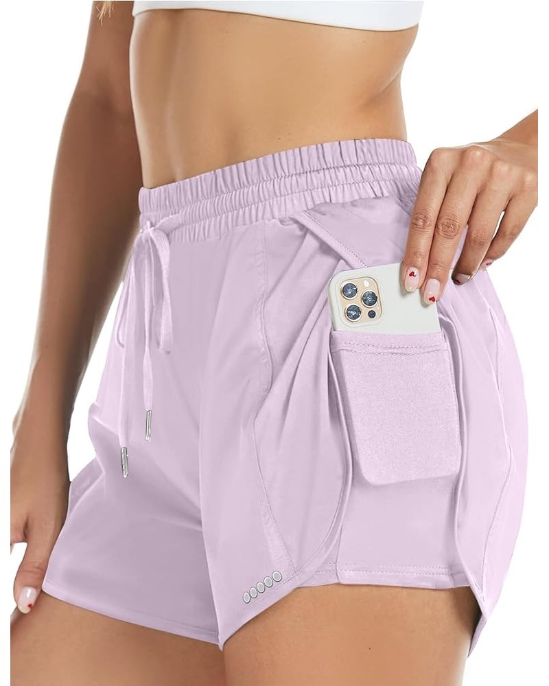 Womens Running Workout Shorts Athletic Gym Short Summer Casual Spandex Hiking Shorts with Pocket Purple $13.20 Activewear