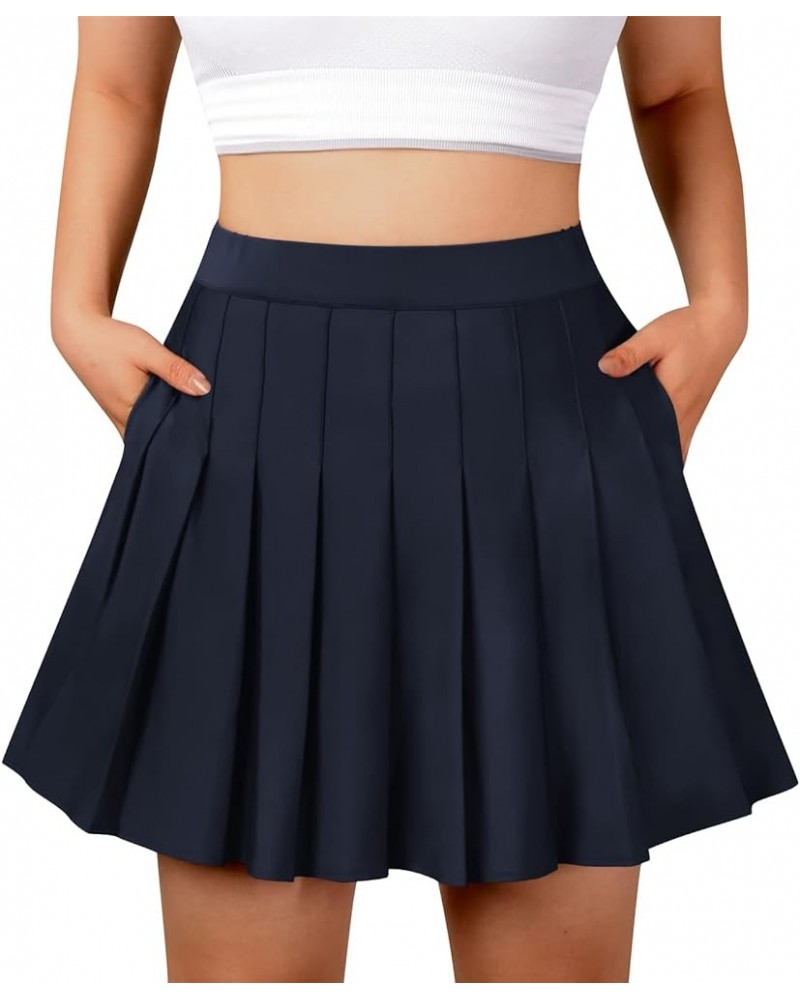 Women Pleated Tennis Skirt with Pockets Girls High Waisted Athletic Golf Skorts, 2 Years - US 4XL A Quick Dry Navy Blue $7.79...